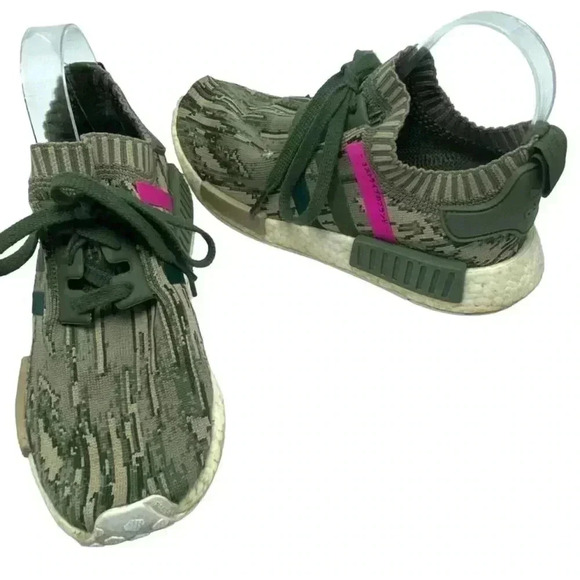 Adidas NMD_R1 Prime Knit GREEN GLITCH CAMO gorpcore - Picture 1 of 10